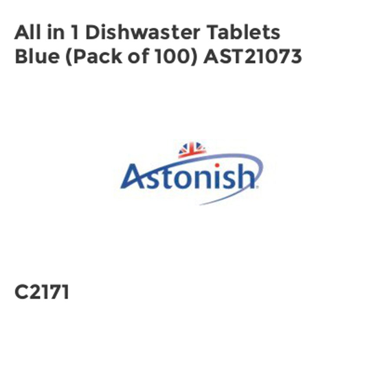Astonish All in 1 Dishwaster Tablets Blue, Pack of 100 AST21073
