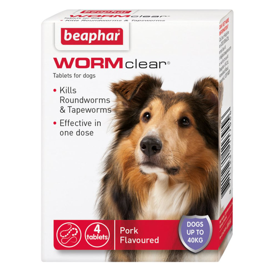 Beaphar Wormclear Dog Up to 40kg 4 Tablets