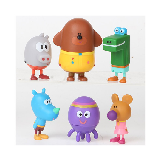 (B) Hey Duggee 6 pieces/set of movable doll toys decoration toy doll ornaments