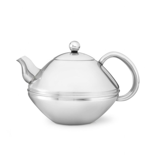 Bredemeijer Teapot Double Wall Minuet Ceylon Design 1.4L in Polished Steel