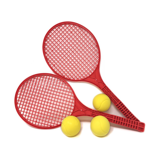 (Red) E-Deals Soft Tennis Set + 70mm Foam Tennis Balls