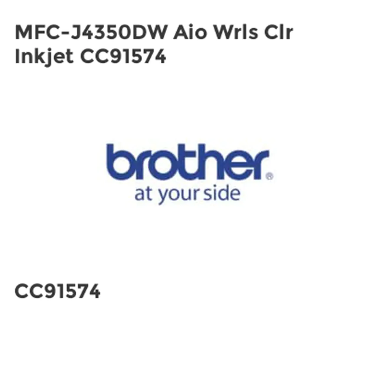 Brother MFC-J4350DW Aio Wrls Clr Inkjet CC91574