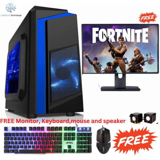 Fast Gaming PC Bundle Intel QuadCore i5 16GB RAM 1TB HDD & 128GB SSD Win 10 2GB GT710 Monitor