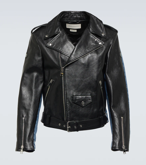 Leather biker jacket