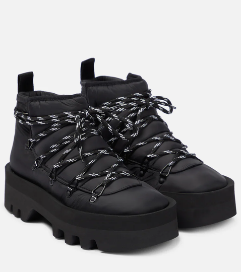 Padded lace-up ankle boots