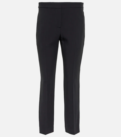 Mid-rise slim crêpe pants