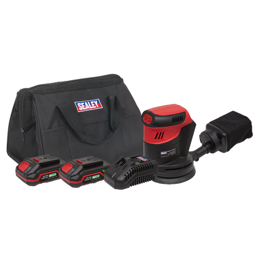 Sealey Cordless Orbital Palm Sander Kit 125mm 20V - 2 Batteries