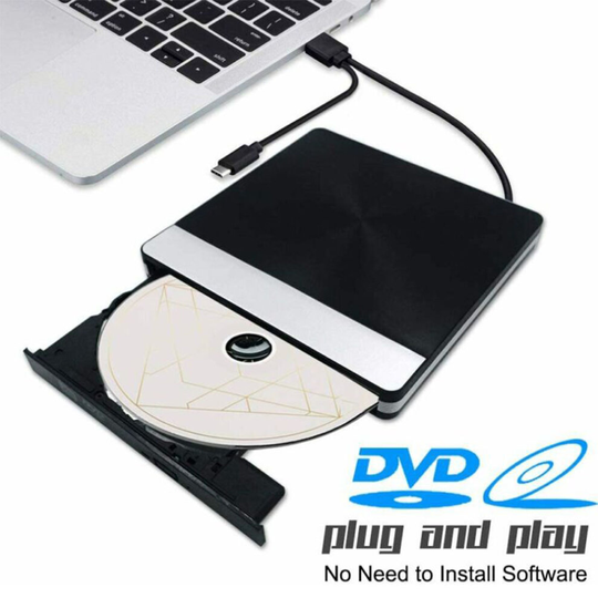 External CD/DVD-RW Drive USB 3.0 USB C Optical Burner Player Laptop PC