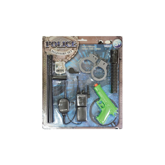 accessories set Police junior black/green 6-piece