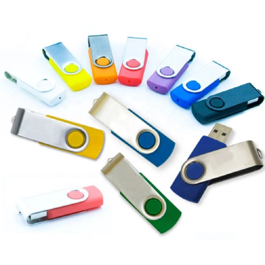 (8GB, White) USB 2.0 Flash Memory Drive Swivel Twister