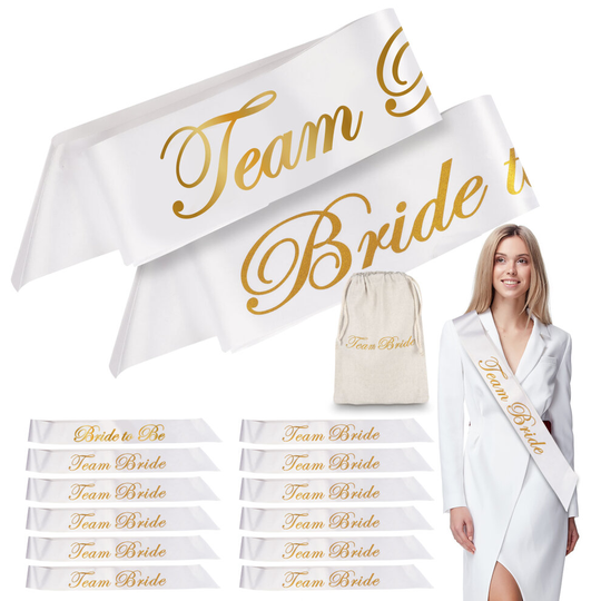 14pk Hens Party Sash | Includes Team Bride Bag| 13 Team Bride Sashes