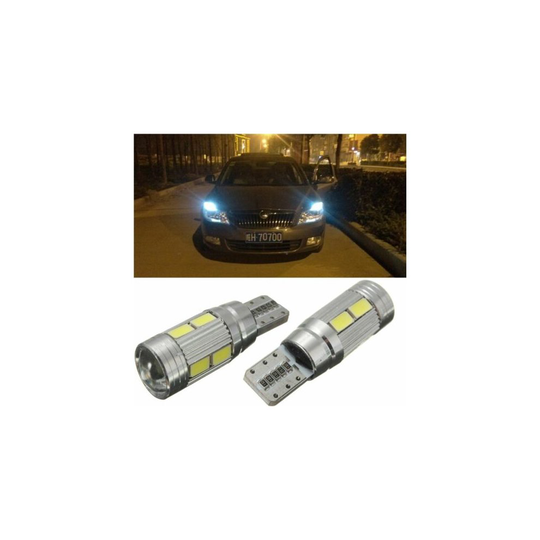 2x T10 Car Side LED Light Bulbs 10 SMD Cool White 6000K