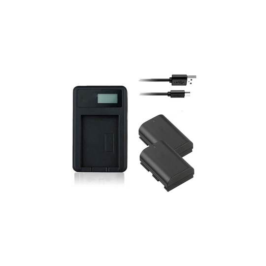 USB Battery Charger and 2 Batteries For Canon EOS R6 Digital Camera