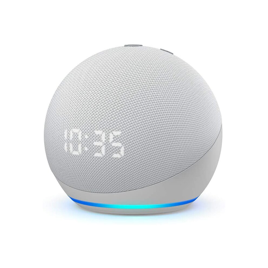 (White) Echo Dot (4th generation) Smart speaker with clock and Alexa