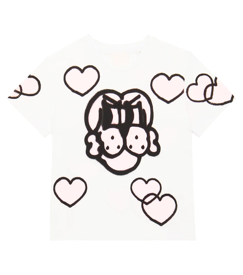 Heart-print cotton jersey T-shirt