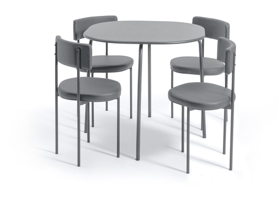 Habitat Jayla Metal Dining Table & 4 Grey Chairs