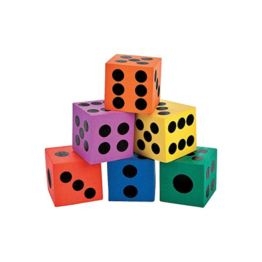 Fun Express - Foam Dice Assortment - Toys - games - Indoor & Mini game Sets - 12 Pieces