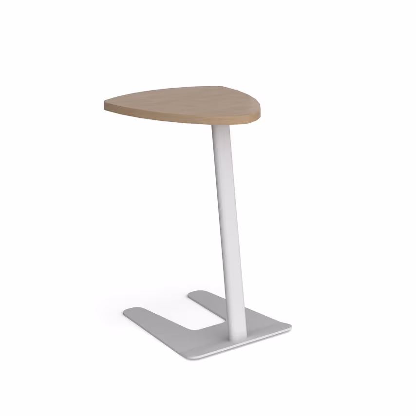 Social Spaces Buddy Laptop Table with White Frame and Shield Top, Straight Edge