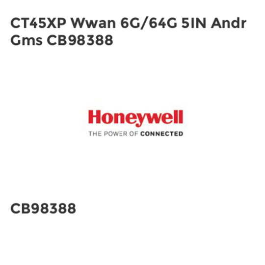 Honeywell CT45XP Wwan 6G/64G 5IN Andr Gms CB98388