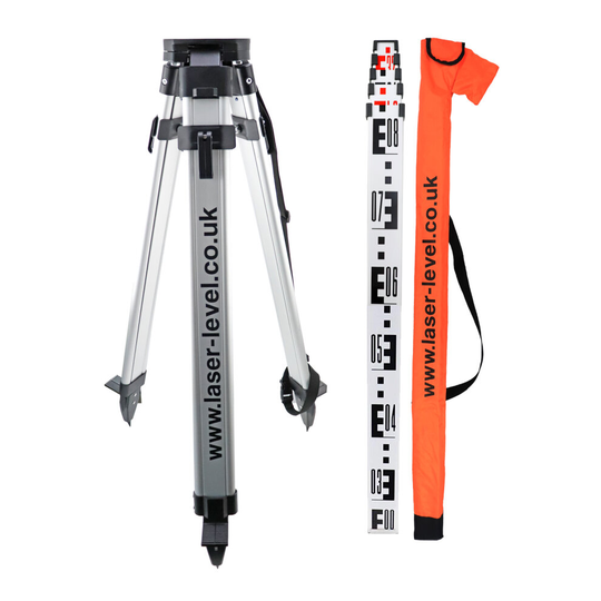Rotary Tripod and Staff - 1.5m Tripod & 4m Measuring Staff Package