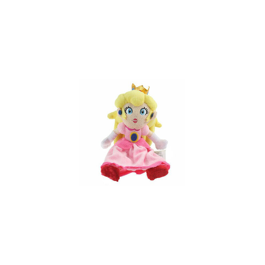 (23cm Princess Peach) Super Mario Bros Mario Princess Peach Plush Doll Figure Soft Toy 8 inch Gift