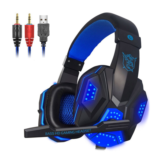 Bass HD 3.5mm Gaming Headset Headphones With Mic for PC Laptop PS4 One