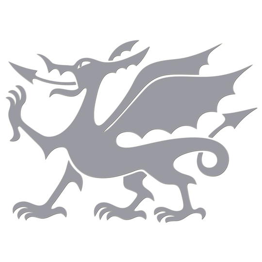 (Silver, 190mm) Welsh Dragon Car Sticker Wall Window Laptop Phone Premium Grade Waterproof Vinyl