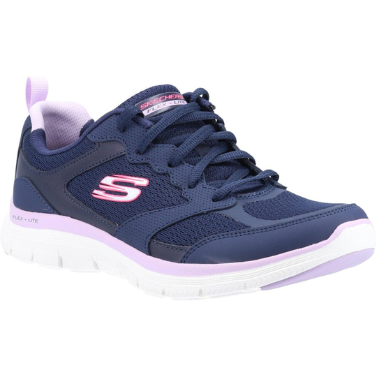 (7 UK, Navy) Skechers Womens/Ladies Flex Appeal 4.0 Active Flow Leather Trainers