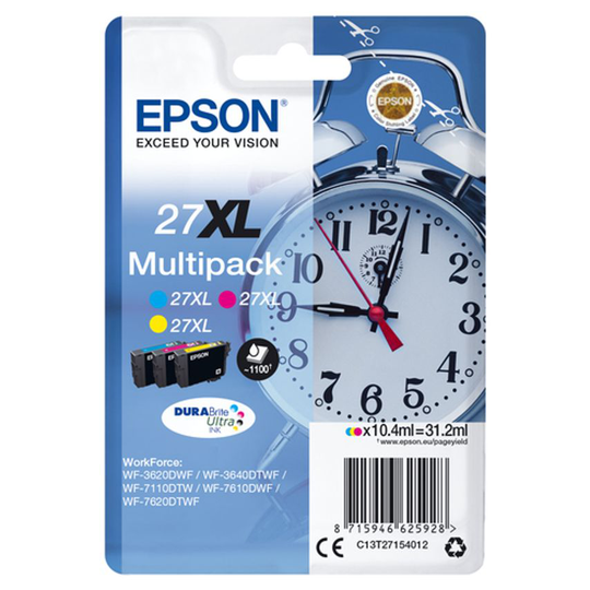 Epson Mltp 3-Col Durabritultraink27Xl- you get 3
