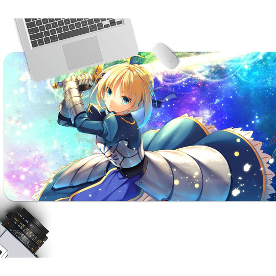 (W60cmxH30cm(24''x12'')) 3D Fate Stay Night 225 Anime Desk Mat Office Desk Mouse Mat Big Keyboard Game
