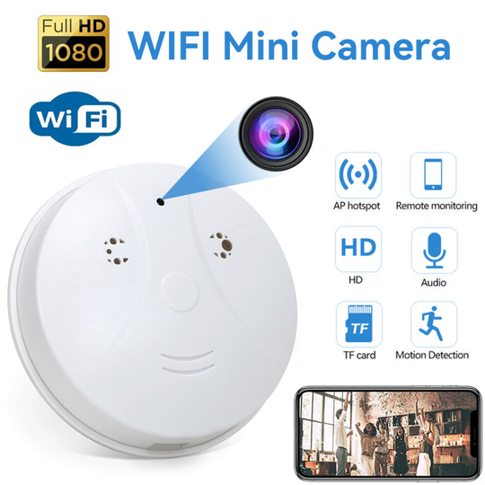 Mini HD 1080p Wi-Fi Spy Camera Hidden Smoke Motion Detection Nanny Cam