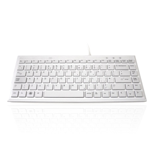 Accuratus 395 White - USB Super Slim Mini Keyboard with Square Modern Keys in Pure White