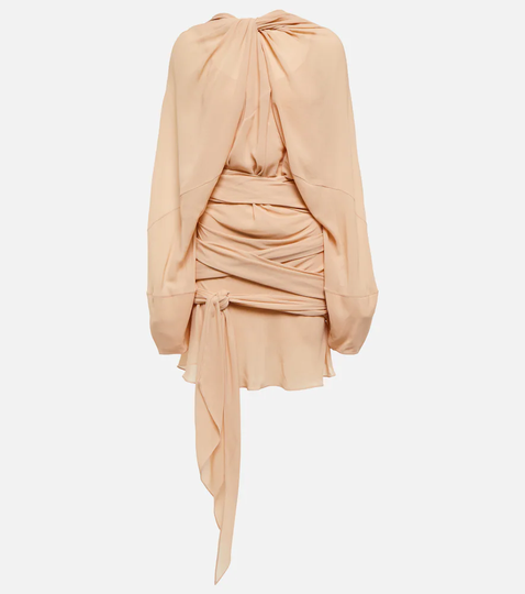 Twist-detail silk chiffon minidress