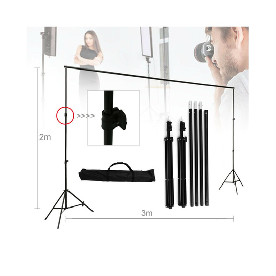 Adjustable 10Ft Heavy Duty Photography Background Support Stand Kits + Carry Bag