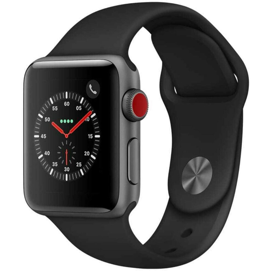 Apple Watch Series 3 (GPS + Celluar, 42MM) - Space Gray Aluminum Case with Black Sport Band