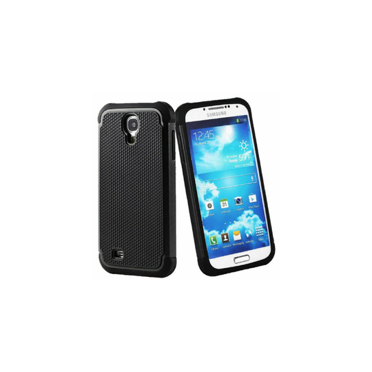 (Samsung S4, Black) Samsung S4 Compatible Hybrid Tough Tyre 2-in-1 Anti Shock Case - 5 Colours