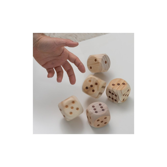 Giant Wooden Dice Set (5 Pieces)