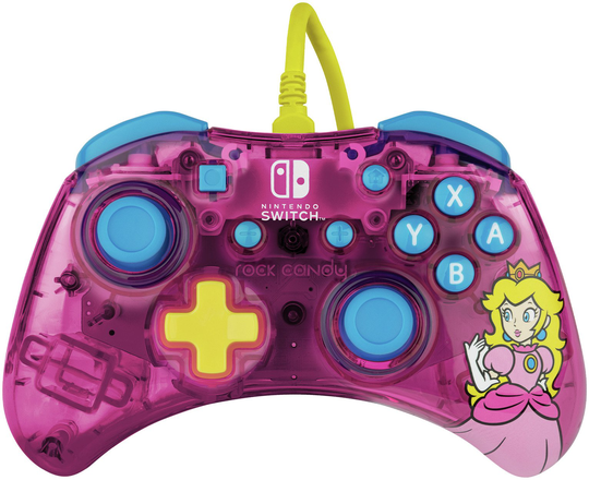 PDP Rock Candy Switch Wired Controller - Princess Peach