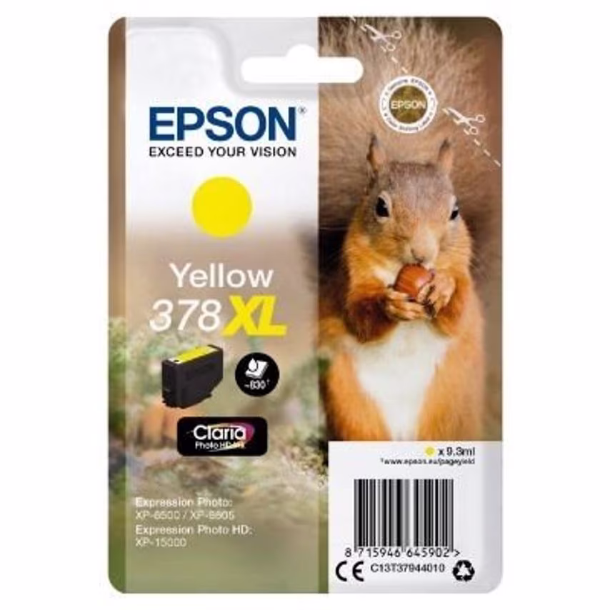 Epson Epson 378XL Squirrel Yellow High Yield Ink Cartridge 9ml - C13T37944010