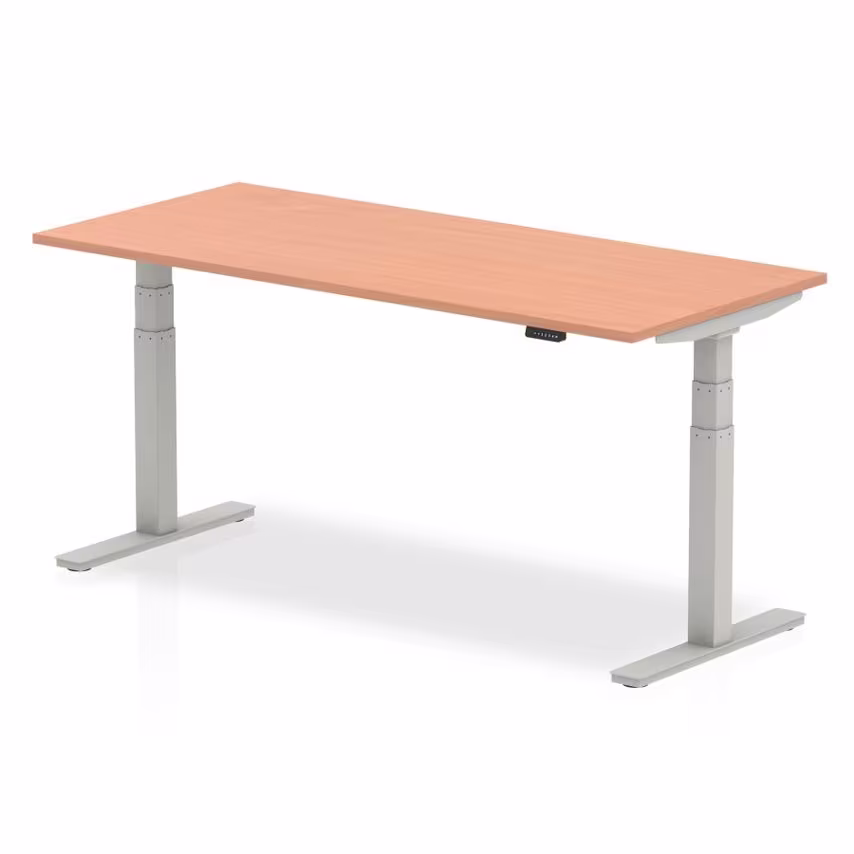 Dynamic Air 1800/800 Beech Height Adjustable Desk with Silver Legs