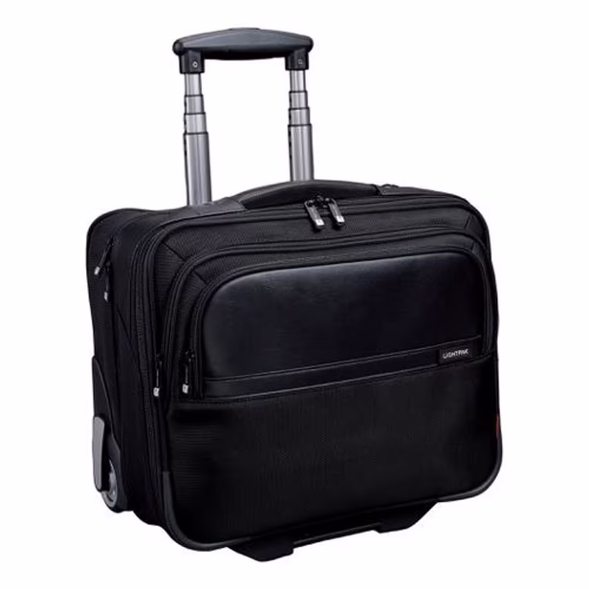 Lightpak Executive Trolley with Detachable Laptop Sleeve Nylon Capacity 17in Bla