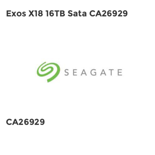 Seagate Exos X18 16TB Sata CA26929