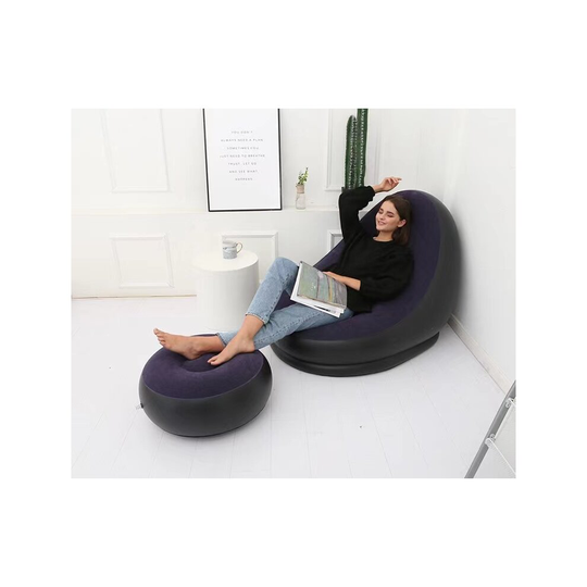 (Blue ) Deluxe Inflatable Lounger Couch Gaming Chair