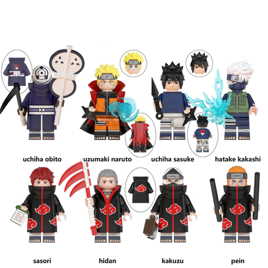 (F-8PCS) 61PCS Naruto Family Portrait Building Blocks with Accessories Minifigure Fit LEGO