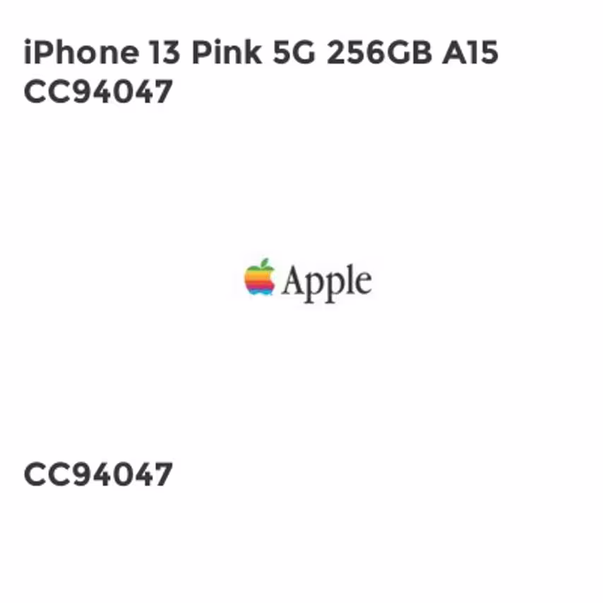 Apple iPhone 13 Pink 5G 256GB A15 CC94047