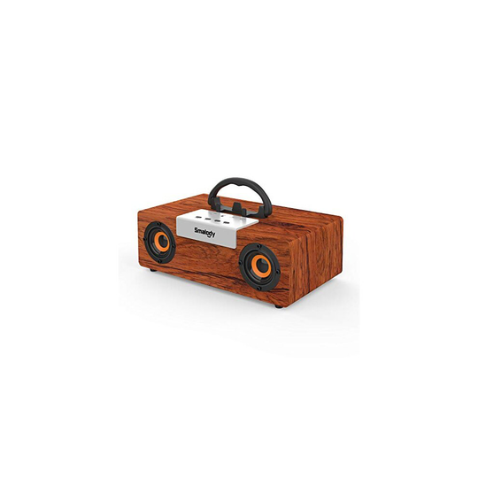 Smalody Retro Bluetooth Speaker, 50W Stereo Sound Portable Wooden Wireless Speakers, 12-Hour Playtime, Powerful Bass, Wireless Stereo Pairing, Loud Sp