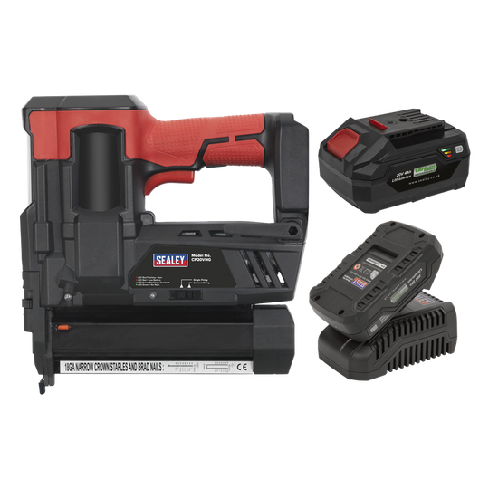 Sealey Cordless Staple/Nail Gun Kit 18G 20V - 2 Batteries