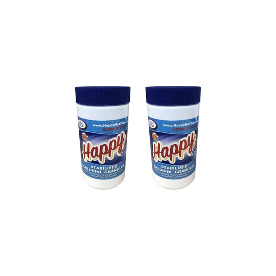 Happy Hot Tubs 2 x 1kg Quality Chlorine Granules Hot Tub Spa Tubs Swimming Pool
