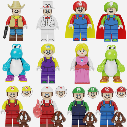 14PCS Super Mario Minifigures Building Blocks Toys Fit Lego
