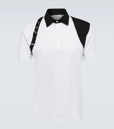 Harness poplin polo shirt